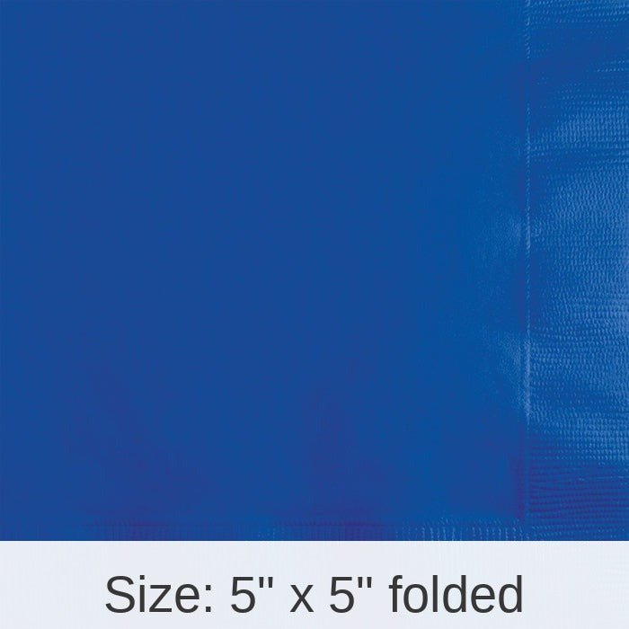 240/Case Bulk Cobalt Blue Value Friendly Beverage Napkins
