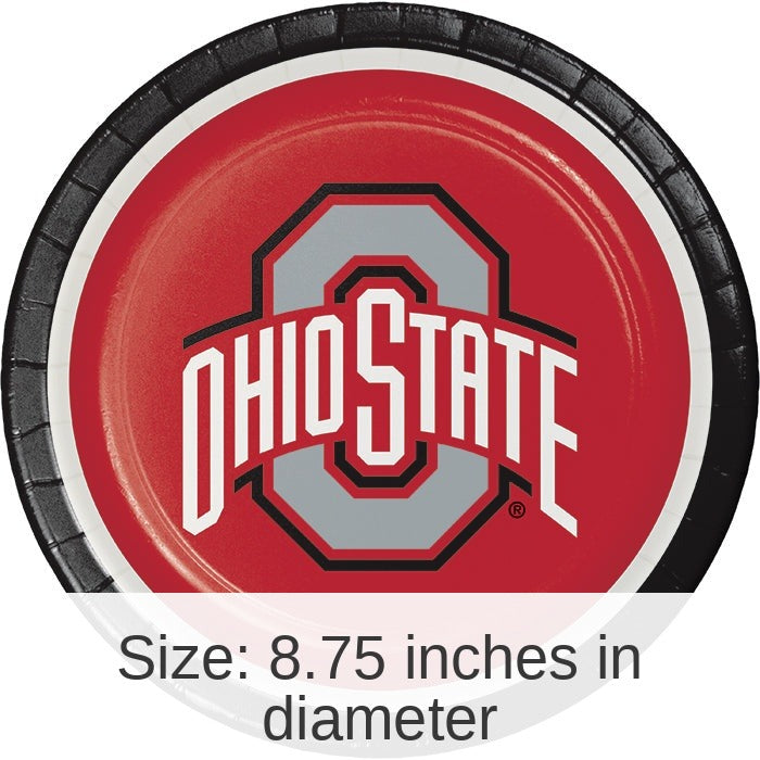 96/Case Bulk Ohio State Buckeyes Dinner Plates
