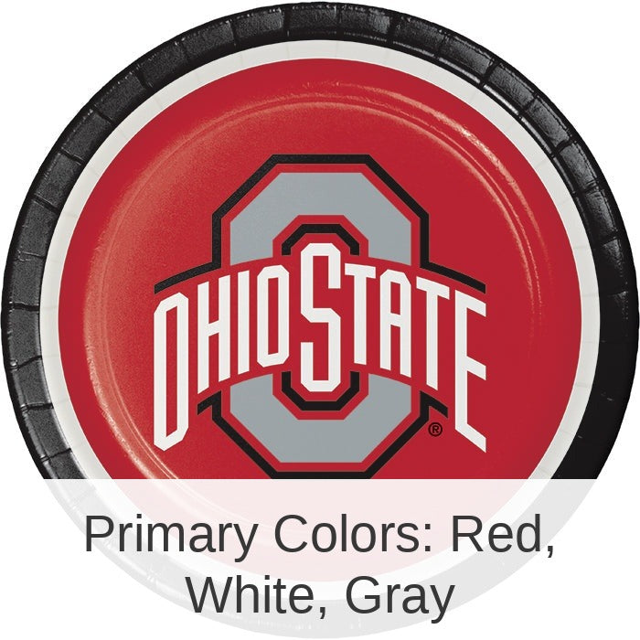 96/Case Bulk Ohio State Buckeyes Dinner Plates