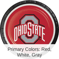 96/Case Bulk Ohio State Buckeyes Dinner Plates