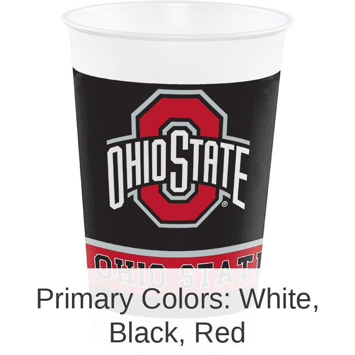 96/Case Bulk Ohio State Buckeyes 20 oz Plastic Cups
