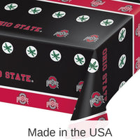 12/Case Bulk Ohio State Buckeyes Plastic Table Covers
