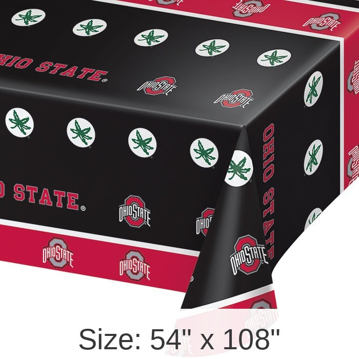 12/Case Bulk Ohio State Buckeyes Plastic Table Covers