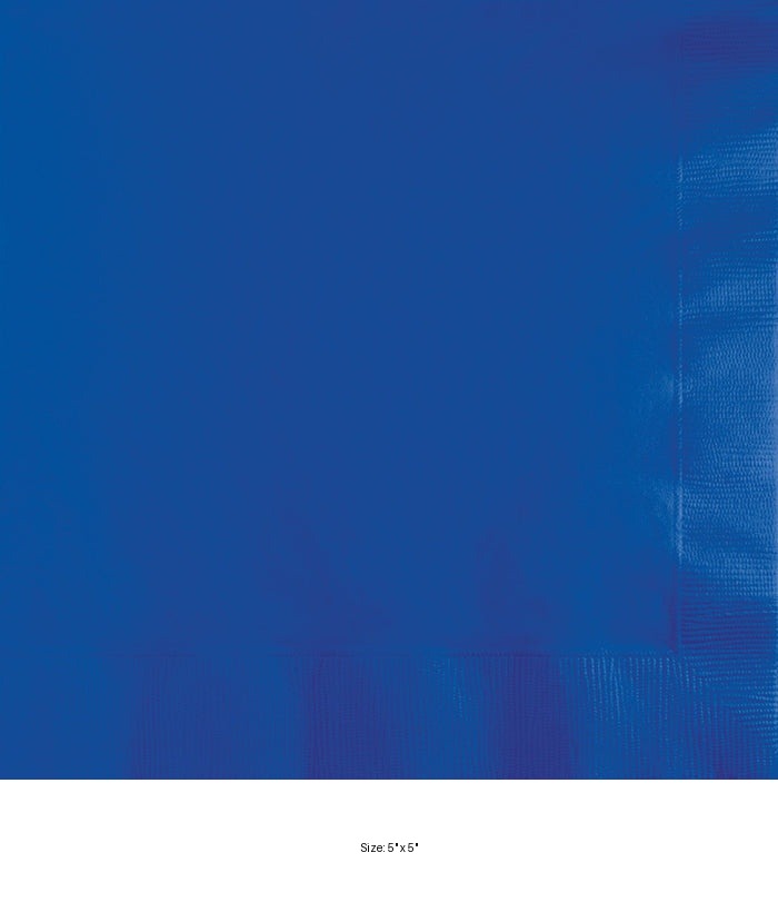 1200/Case Bulk Cobalt Blue 2 Ply Beverage Napkins