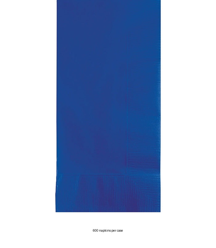 600/Case Bulk Cobalt Blue 2 Ply Dinner Napkins