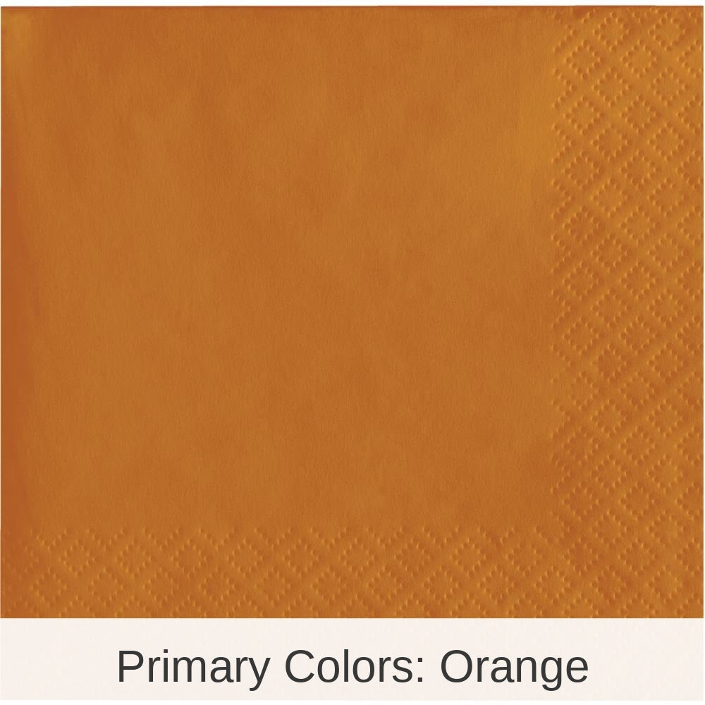 600/Case Bulk Pumpkin Spice Orange Beverage Napkins 2 Ply
