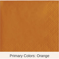 600/Case Bulk Pumpkin Spice Orange Beverage Napkins 2 Ply