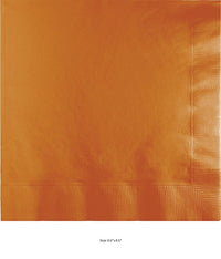 600/Case Bulk Pumpkin Spice Orange Luncheon Napkins 2 Ply