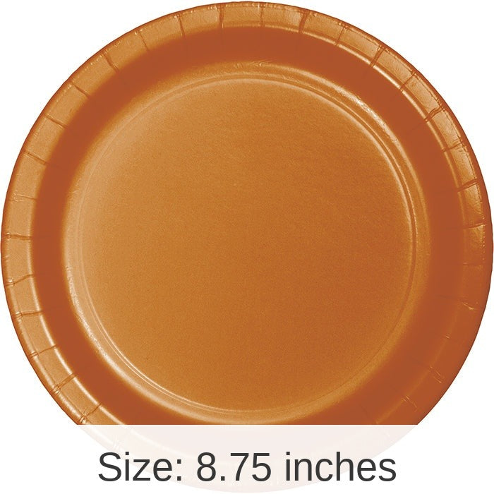 240/Case Bulk Pumpkin Spice Orange Sturdy Style 8.75 inch Dinner Plates