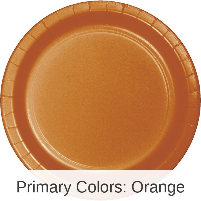 240/Case Bulk Pumpkin Spice Orange Sturdy Style 8.75 inch Dinner Plates