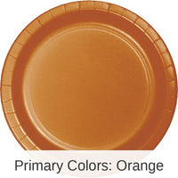 240/Case Bulk Pumpkin Spice Orange Sturdy Style 8.75 inch Dinner Plates