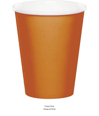 240/Case Bulk Pumpkin Spice Orange 9 oz Hot & Cold Cups