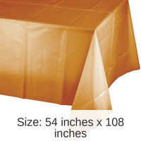 12/Case Bulk Pumpkin Spice Orange Plastic Table Covers 54 inch x 108 inch