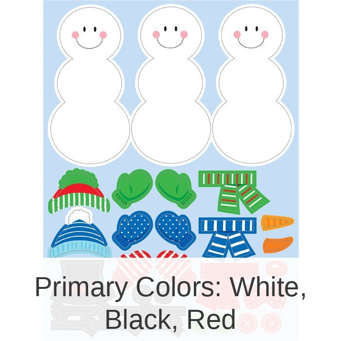 48/Case Bulk Build A Snowman Stickers