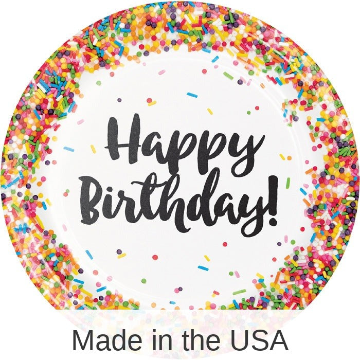 96/Case Bulk Confetti Sprinkles Dinner Plates