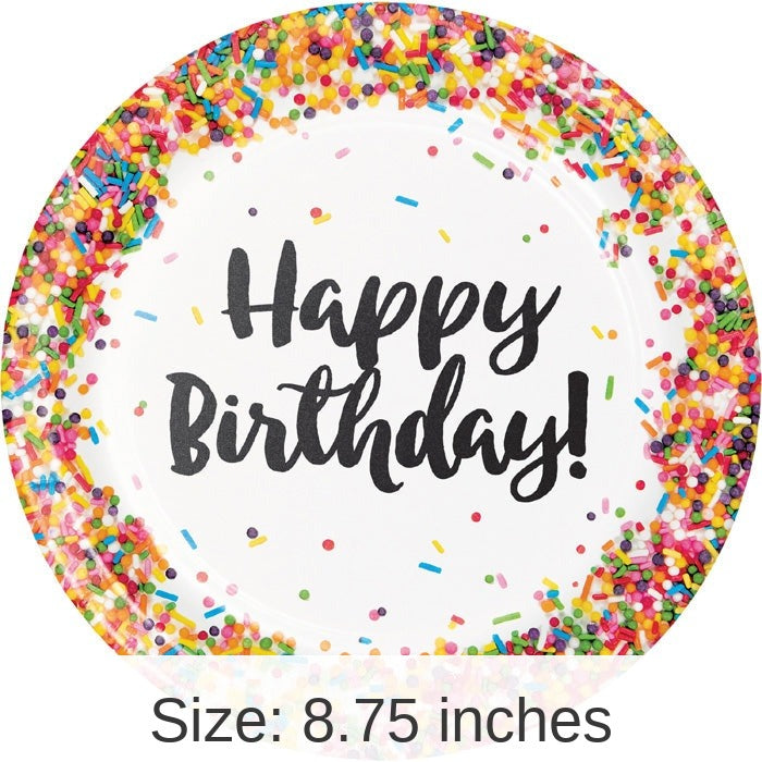 96/Case Bulk Confetti Sprinkles Dinner Plates