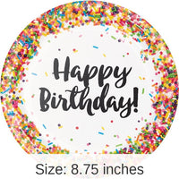 96/Case Bulk Confetti Sprinkles Dinner Plates