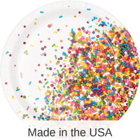 96/Case Bulk Confetti Sprinkles Dessert Plates