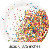 96/Case Bulk Confetti Sprinkles Dessert Plates