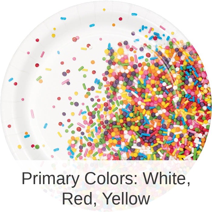 96/Case Bulk Confetti Sprinkles Dessert Plates