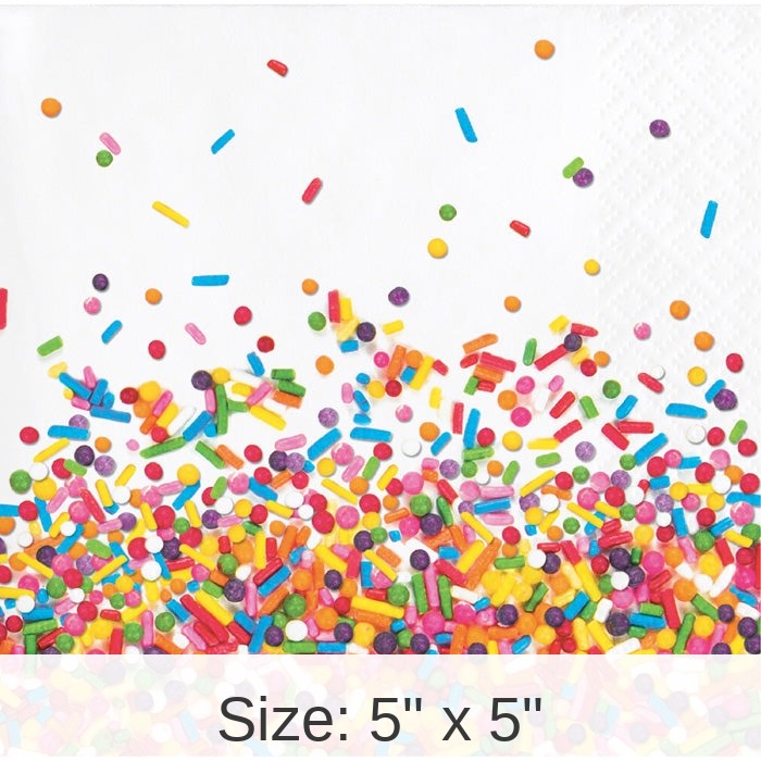 192/Case Bulk Confetti Sprinkles Beverage Napkins