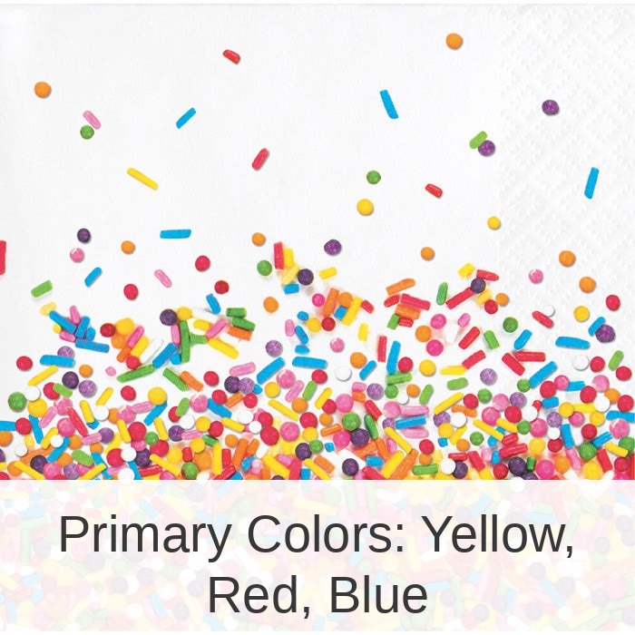 192/Case Bulk Confetti Sprinkles Beverage Napkins