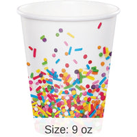 96/Case Bulk Confetti Sprinkles 9 oz Cups