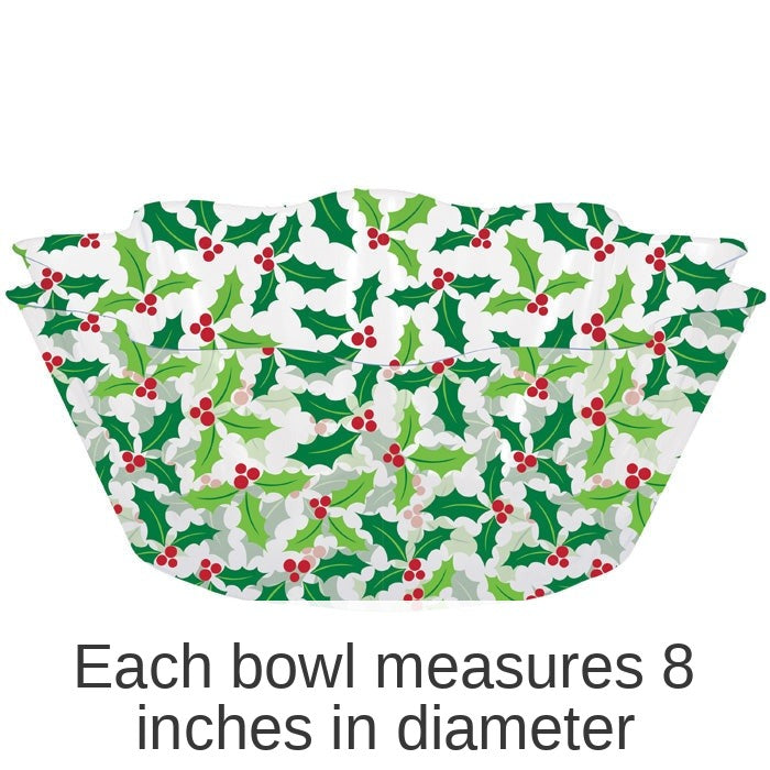 12/Case Bulk Holly Fluted Plastic Bowls