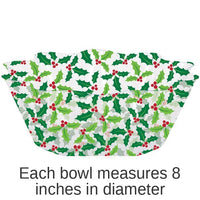 12/Case Bulk Holly Fluted Plastic Bowls