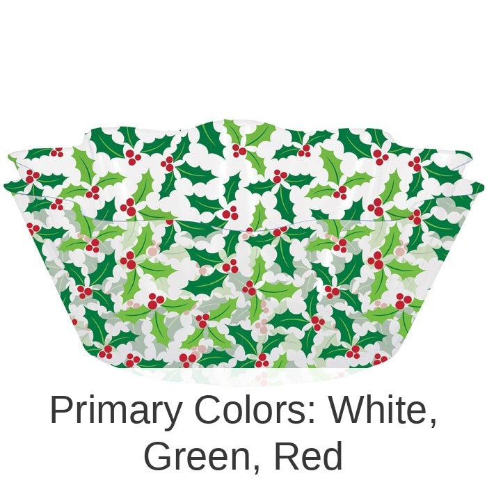 12/Case Bulk Holly Fluted Plastic Bowls