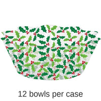 12/Case Bulk Holly Fluted Plastic Bowls