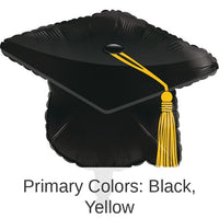 10/Case Bulk Black Graduation Cap Mylar Balloons
