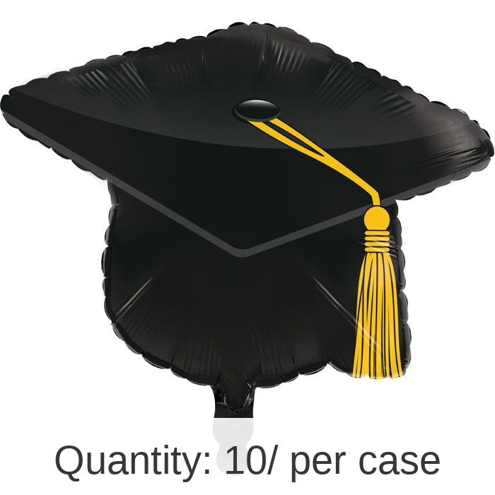 10/Case Bulk Black Graduation Cap Mylar Balloons