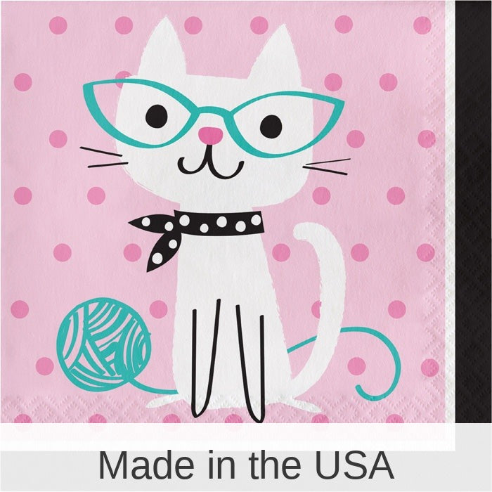192/Case Bulk Purr-fect Cat Party Luncheon Napkins