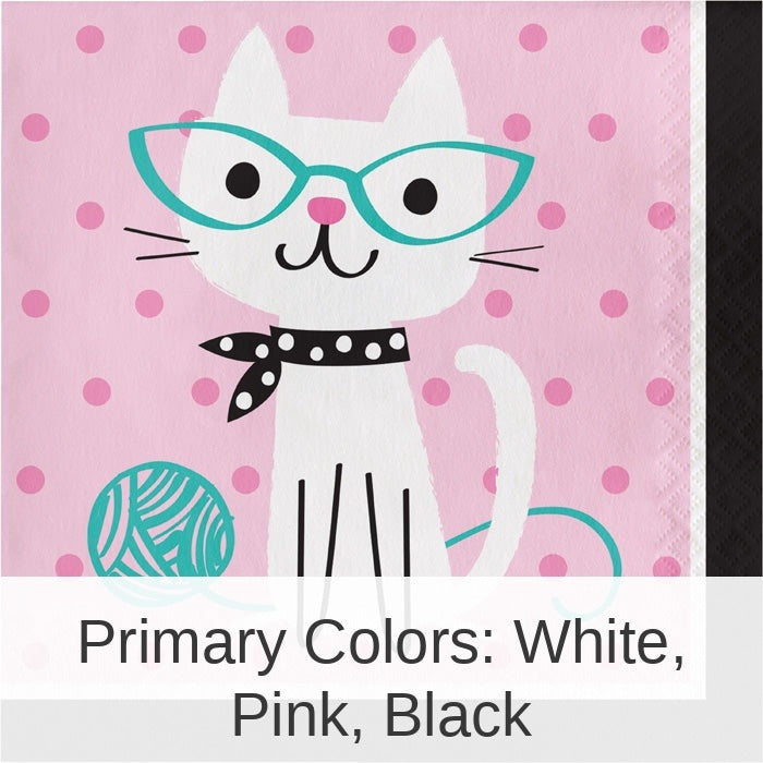 192/Case Bulk Purr-fect Cat Party Luncheon Napkins
