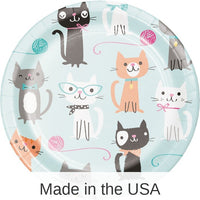 96/Case Bulk Purr-fect Cat Party Dessert Plates