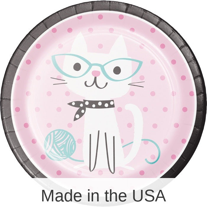 96/Case Bulk Purr-fect Cat Party Dinner Plates