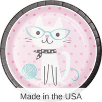 96/Case Bulk Purr-fect Cat Party Dinner Plates