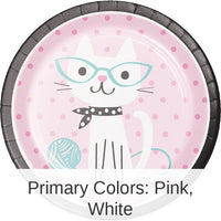 96/Case Bulk Purr-fect Cat Party Dinner Plates