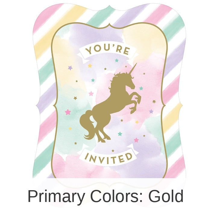 48/Case Bulk Sparkle Unicorn Invitations