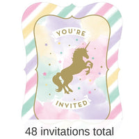 48/Case Bulk Sparkle Unicorn Invitations