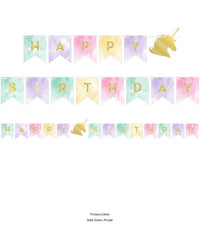 12/Case Bulk Sparkle Unicorn Party Banners