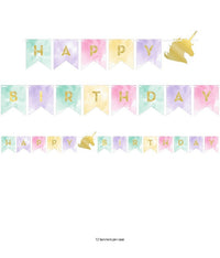 12/Case Bulk Sparkle Unicorn Party Banners