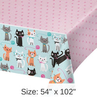 6/Case Bulk Purr-fect Cat Party Plastic Table Covers