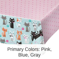 6/Case Bulk Purr-fect Cat Party Plastic Table Covers