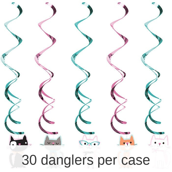 30/Case Bulk Purr-fect Cat Party Dizzy Danglers