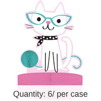 6/Case Bulk Purr-fect Cat Party Centerpieces