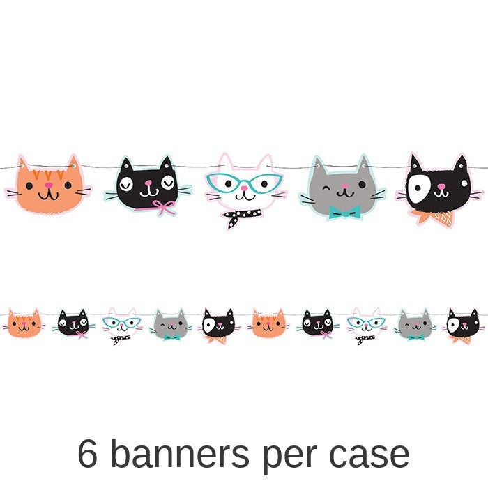 6/Case Bulk Purr-fect Cat Party Banners