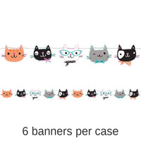 6/Case Bulk Purr-fect Cat Party Banners