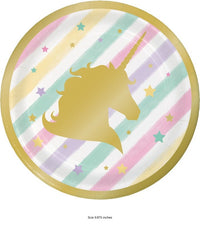 96/Case Bulk Sparkle Unicorn Dessert Plates